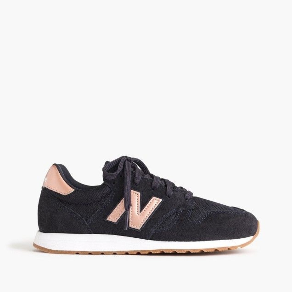 New Balance 520 Navy Suede with Rose Gold